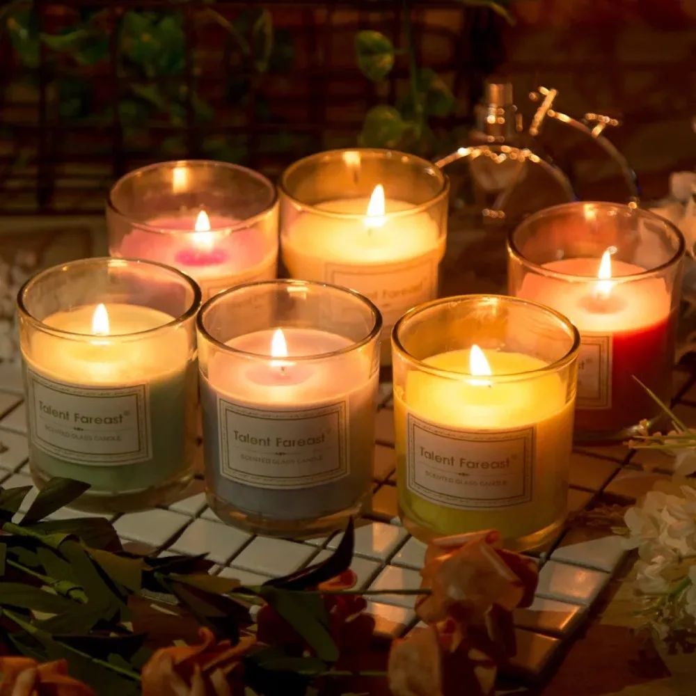 Ароматическая свеча бездымный аромат ароматическая прозрачная стеклянная