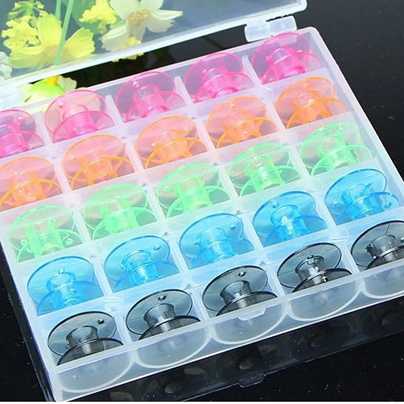 25 шт. разноцветные пластиковые шпули|bobbins plastic|plastic sewing machine bobbinssewing shuttle |