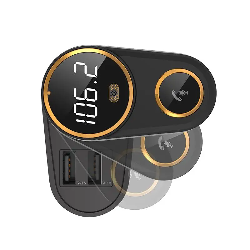 Bluetooth автомобильное FM зарядное устройство MP3 передатчик с двойной зарядкой USB
