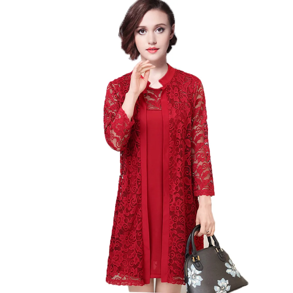 Кружевные платья весна 2018 комплект из 2 предметов женское платье: кружевная