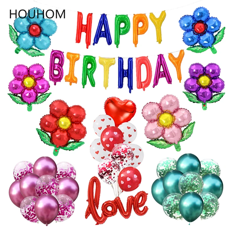 Birthday/Flower/Letter Banner Balloon Wedding Decoration Ballons Babyshower Birthday Party Decorations Kids/Adult Baloon | Дом и сад