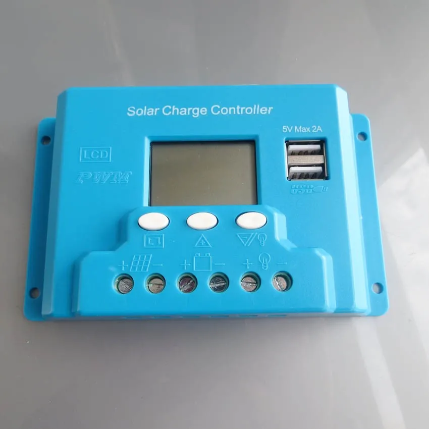 10A 20A 30A 12V 24V интеллект панель солнечных батарей Батарея Контроллер заряда ЖК-дисплей 5В USB Настройка напряжения