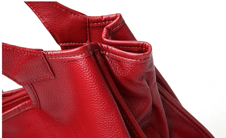 Женские сумки из натуральной кожи, Повседневная Сумка-тоут Bolsa Feminina, повседневные Модные ручные сумки для покупок, черная переносная сумка на плечо для женщин