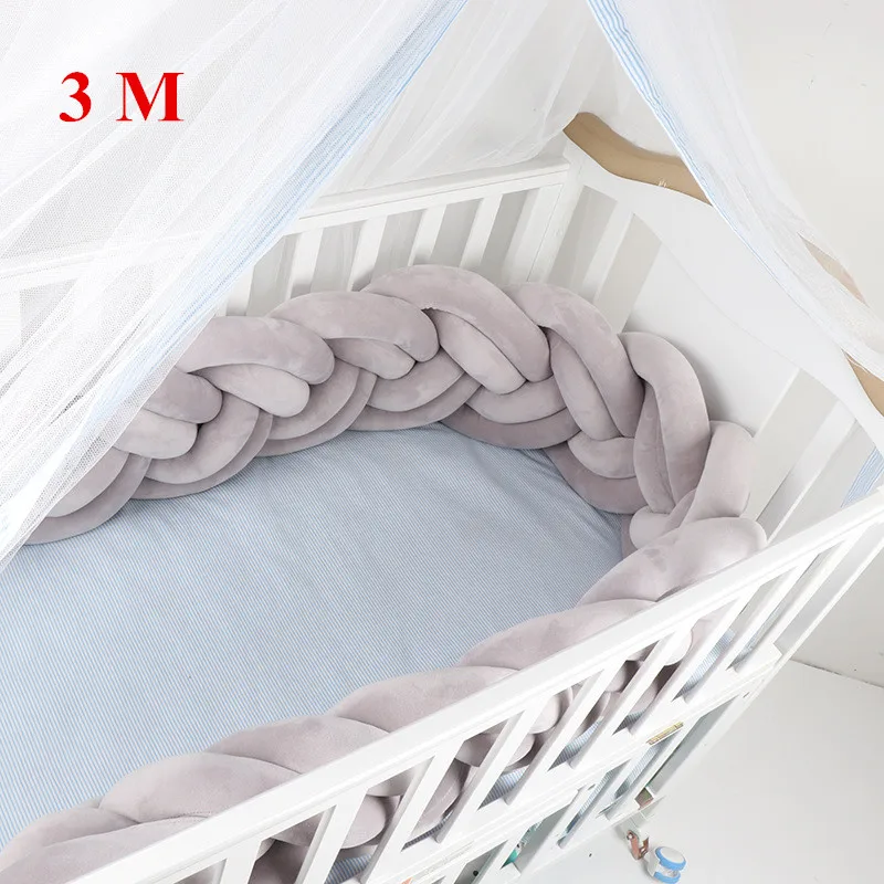 bed bumper Gray 3M Одежда для новорожденных для детской кроватки, Tour De France горит Bebe Tresse детская кроватка бампер/бамперы в бампер для детской кроватки тесьмой кровать Nodic узел детской комнаты - Цвет: bed bumper Gray 3M