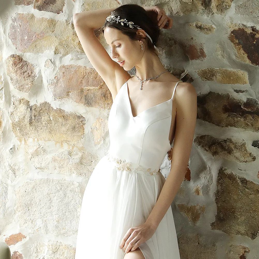 Женский элегантный пояс с жемчужинами эластичный пряжкой и жемчужной цепочкой