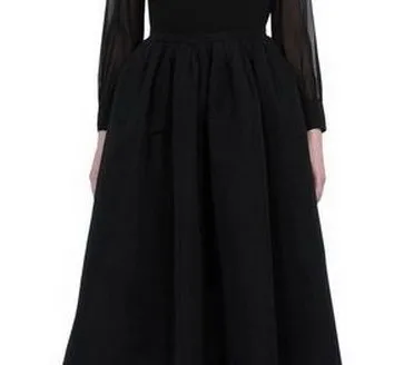 Женская длинная юбка S- 5XL осенне-зимняя однотонная плиссированная в пол с высокой