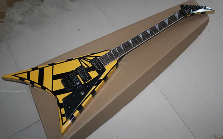 Custom Shop Seymour Duncan Pickups Jackson Flying V Yellow Electric Guitar Best Musical instruments|guitar instrument tuner|guitar capoguitar musical
