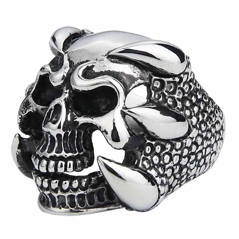 Кольцо Valily мужское в готическом стиле винтажное байкерское украшение с декором