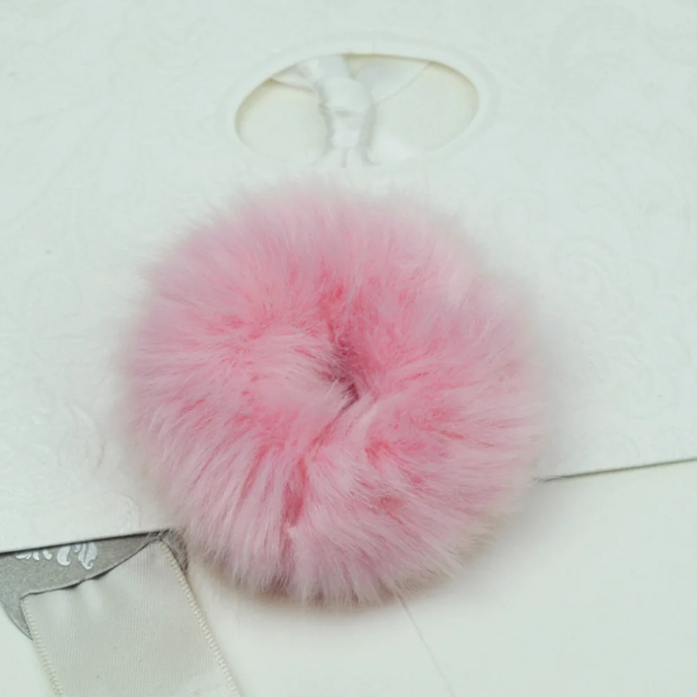 Модная пушистая резинка из искусственного меха 1 шт. эластичная для волос повязка