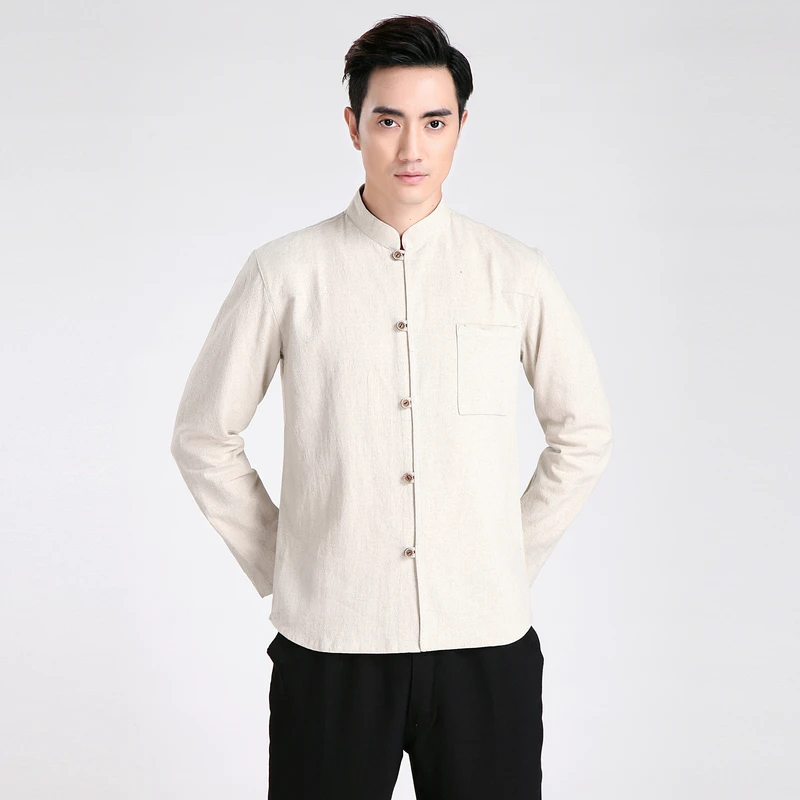 Шанхай история с длинным рукавом Тан костюм Китайский кунг фу Рубашка Мандарин