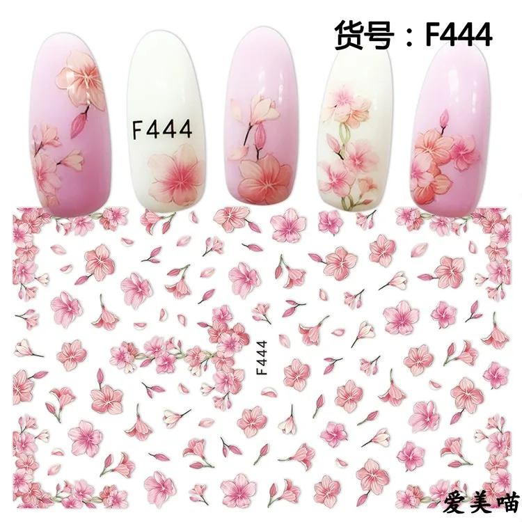 1 шт. стикеры 3D на ногти Nail Art Наклейки многоцветные цветы украшения ногтей новые