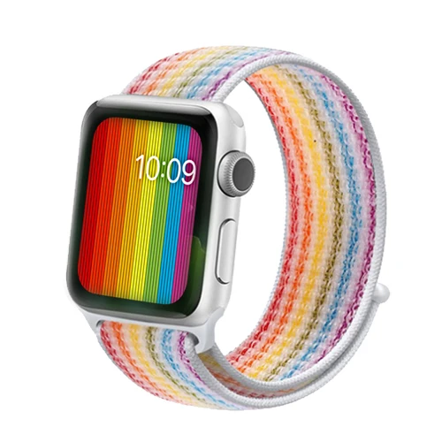30-Colorful Спортивный ремешок-петля для apple watch 4, 5, 3, 44 мм, 40 мм, correa, 42 мм, 38 мм, iwatch, браслет, дышащий, apple, Аксессуары для часов - Цвет ремешка: 30-Colorful
