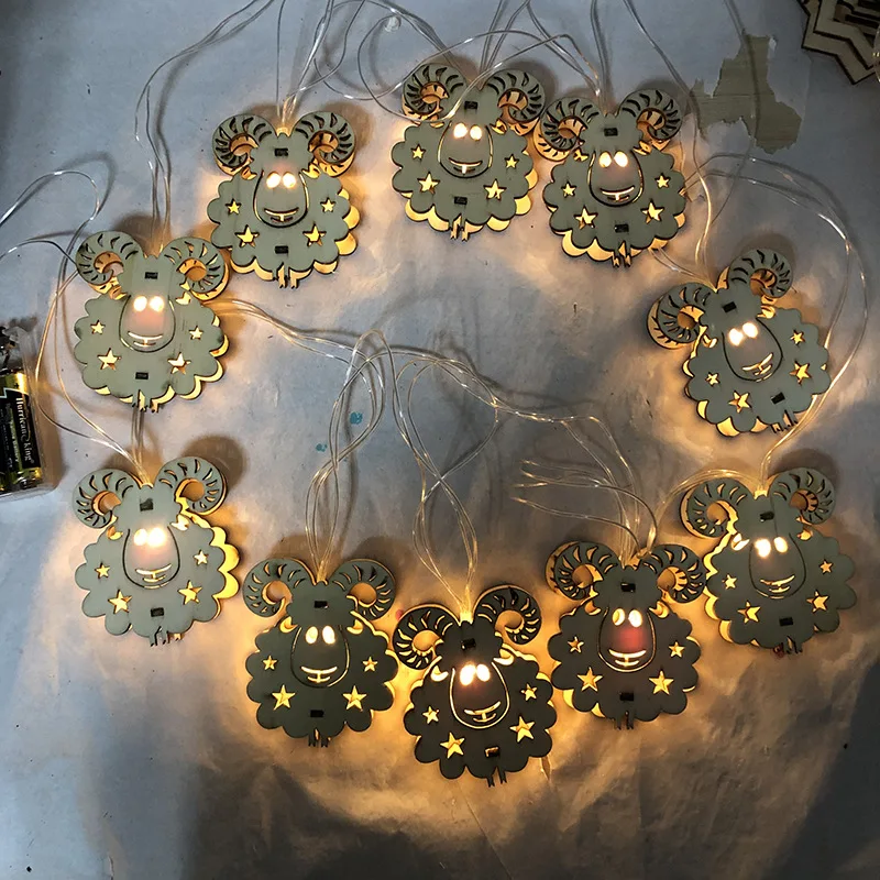 10lights-A Новые Овцы Happy Eid Al-Adha Eid Mubarak Декор Рамадан украшение Eid Mubarak подарок домашние декоративные светодиодные лампочки 10 огней - Цвет: 10lights-A