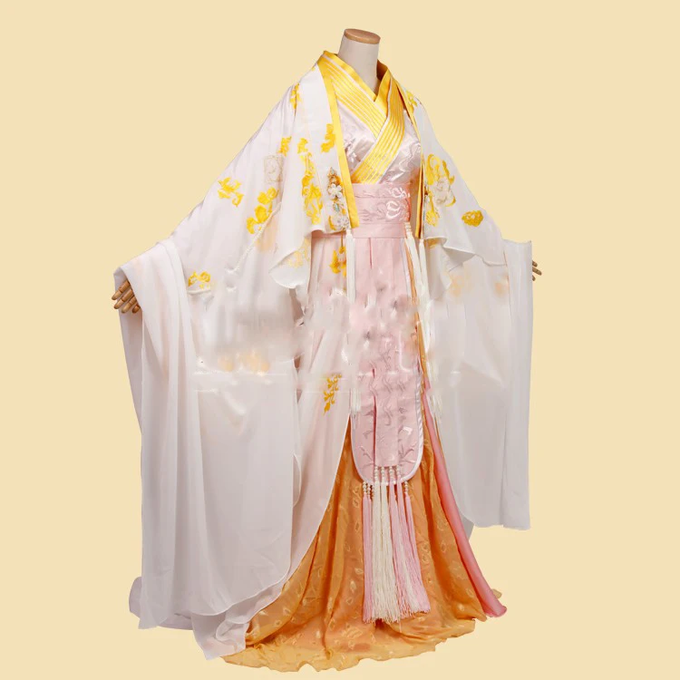 Golden Pink Yun Er Newest TV Play Chinese Hero-Zhao ZiLong of Three Kingdoms Period Actress Same Design Drama Costume Hanfu