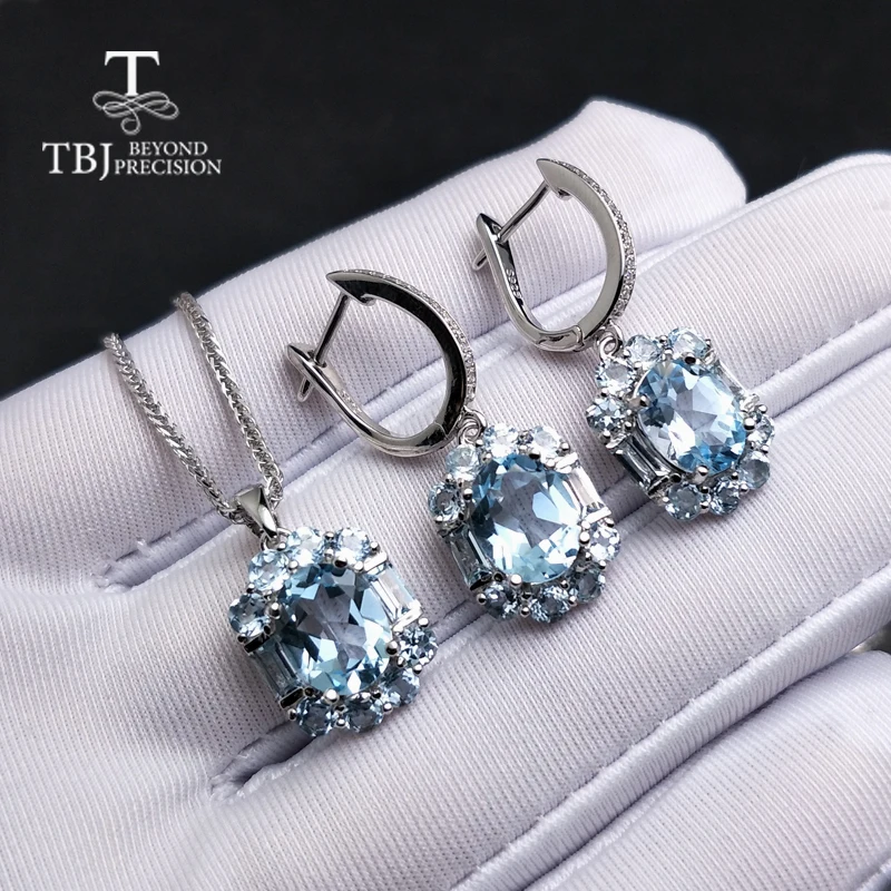Женский комплект ювелирных украшений TBJ ювелирные украшения с натуральным