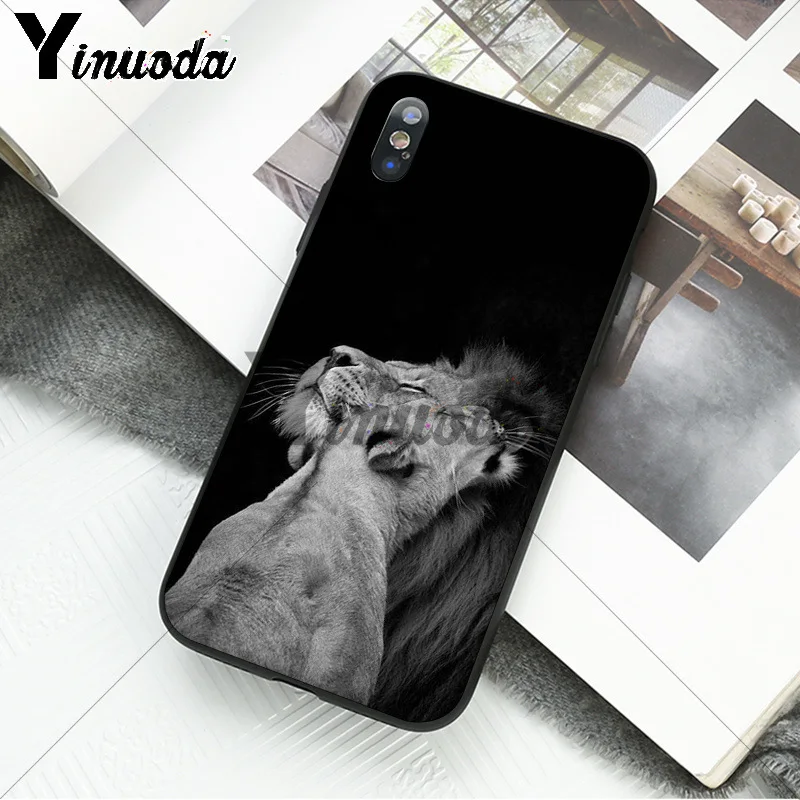 Yinuoda животное Король тигр и Лев шаблон мягкий чехол для телефона из ТПУ для iPhone X XSMAX 6 6S 7 7plus 8 8Plus 5 5S XR 11 11pro 11promax