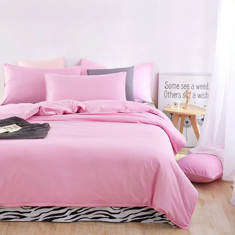 Zebra Pink НОВЫЕ комплекты постельного белья дымчатый фиолетовый простой цвет Голубое озеро полосатый простыня Duver пододеяльник наволочка мягкий King queen Полный Твин - Цвет: Zebra Pink