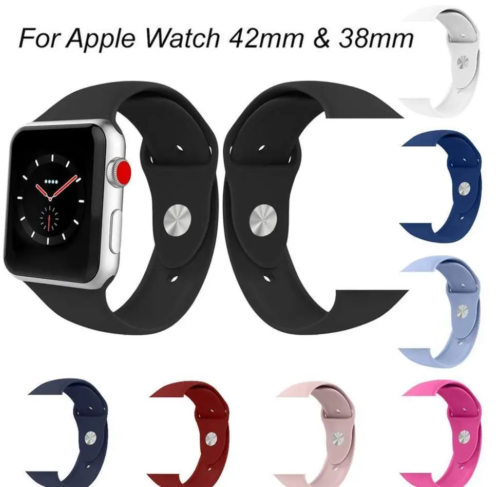 Замена силиконовый спортивный ремешок Ремешок для Apple Watch 38 мм 42 мм iWatch Маленький Горячий