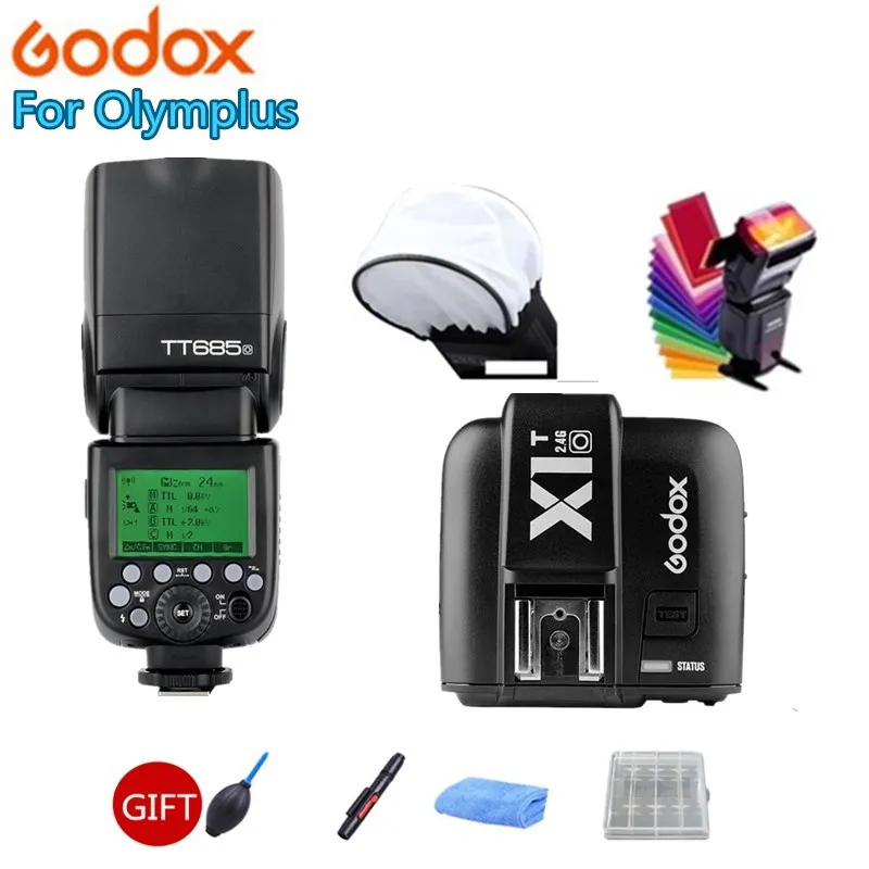 Godox TT685O 2.4G HSS 1/8000s TTL II GN60 Camera Flash Speedlite + X1T-O Transmitter Softbox for Panasonic Olympus +Gift Kit | Электроника