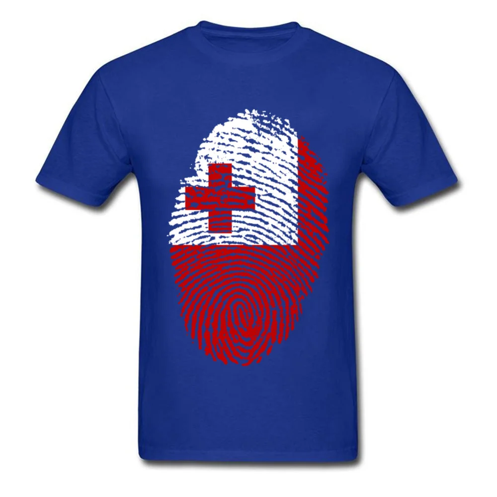 Тонга флаг отпечаток пальца Футболка мужская футболка черная хлопок тройник