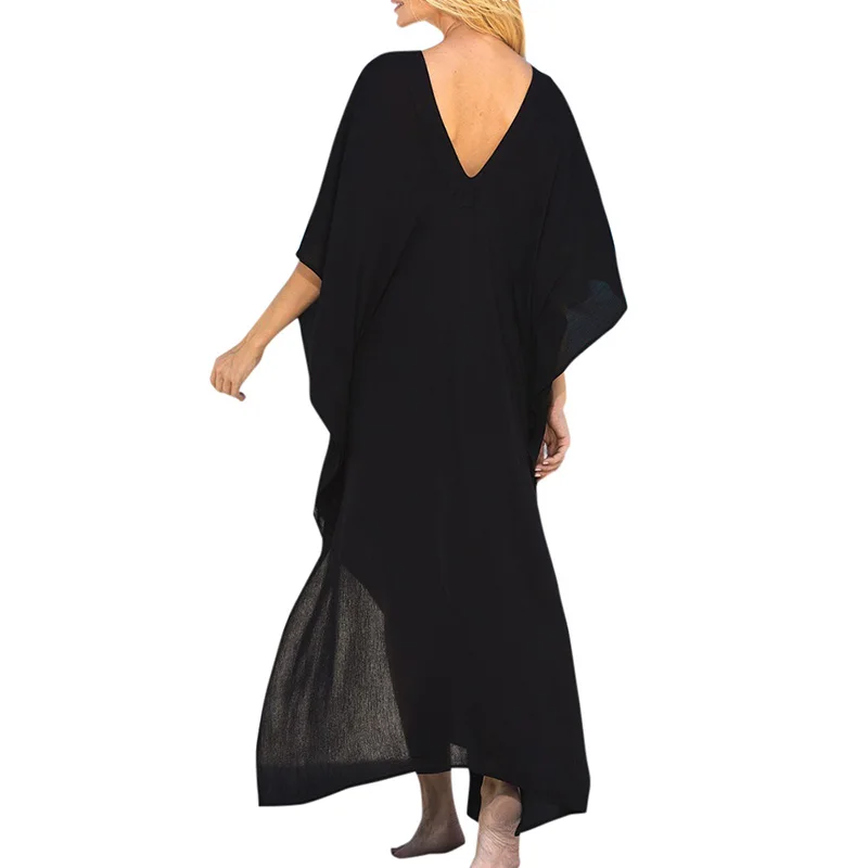 Женская Пляжная накидка с V образным вырезом и полурукавом|Пляжная одежда| |