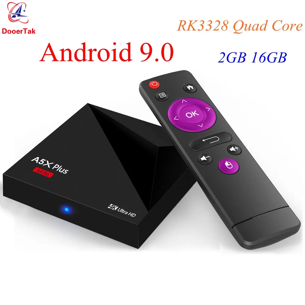 10 шт. Android 9,0 Смарт ТВ коробка A5X плюс мини RK3328 4 ядра 2 ГБ/16 GB 2,4G WI-FI USB 3,0 HD2.0a HDR10 4 K VP9 Media Player