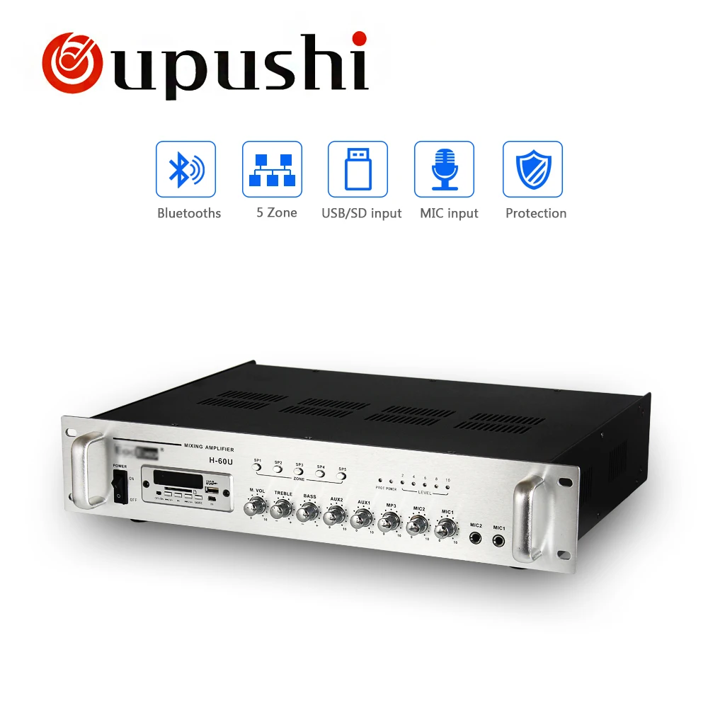 Лучшие продажи 5 зон усилитель oupushi bluetooth amp 60 ВАТТ fm радио|bluetooth amp|best amplifieramp |