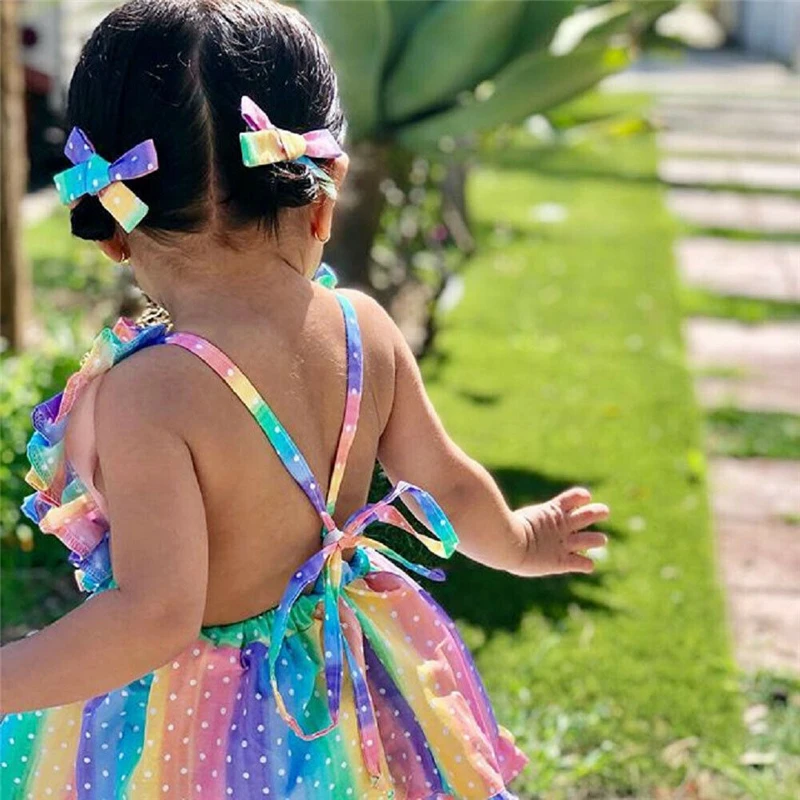 Toddler Baby Girl Love Colorful Sleeveless Dress Romper Summer Outfit Clothes | Детская одежда и обувь