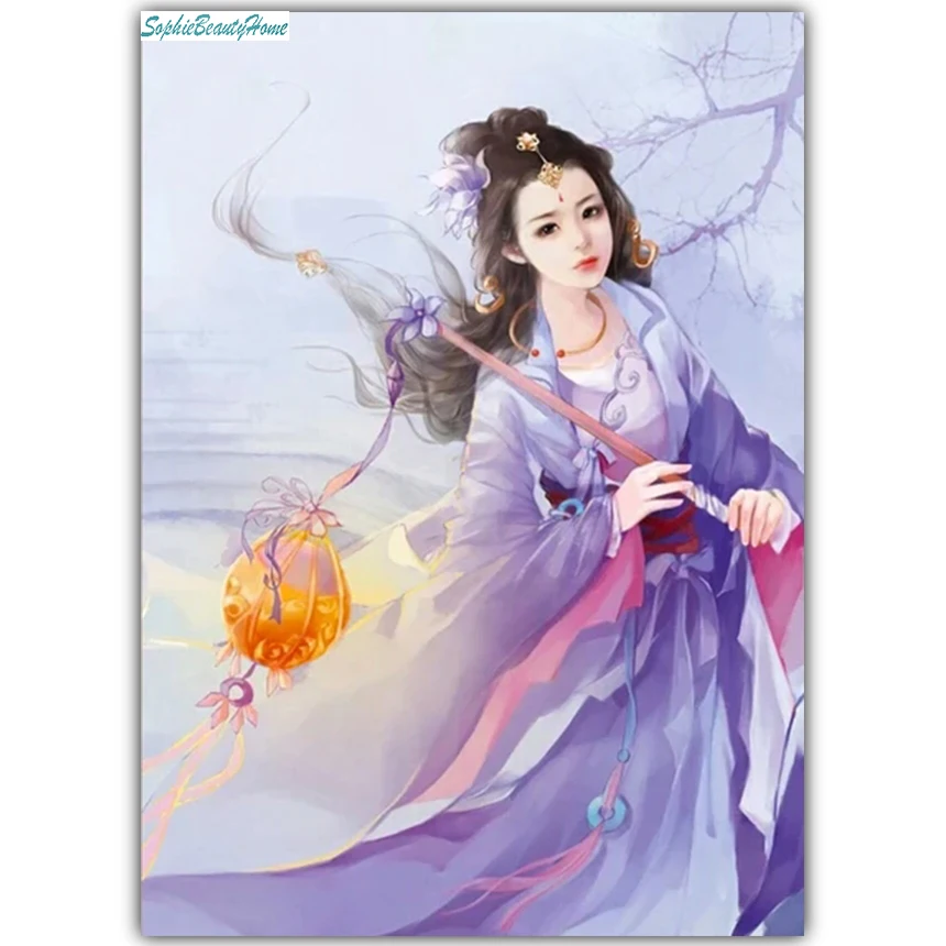 

Sophie Beauty Home Acupuncture diy3D Diamond Embroidered Ancient Beauty Inlaid Crystal Diamond 5D Cross Stitch Craft Gift
