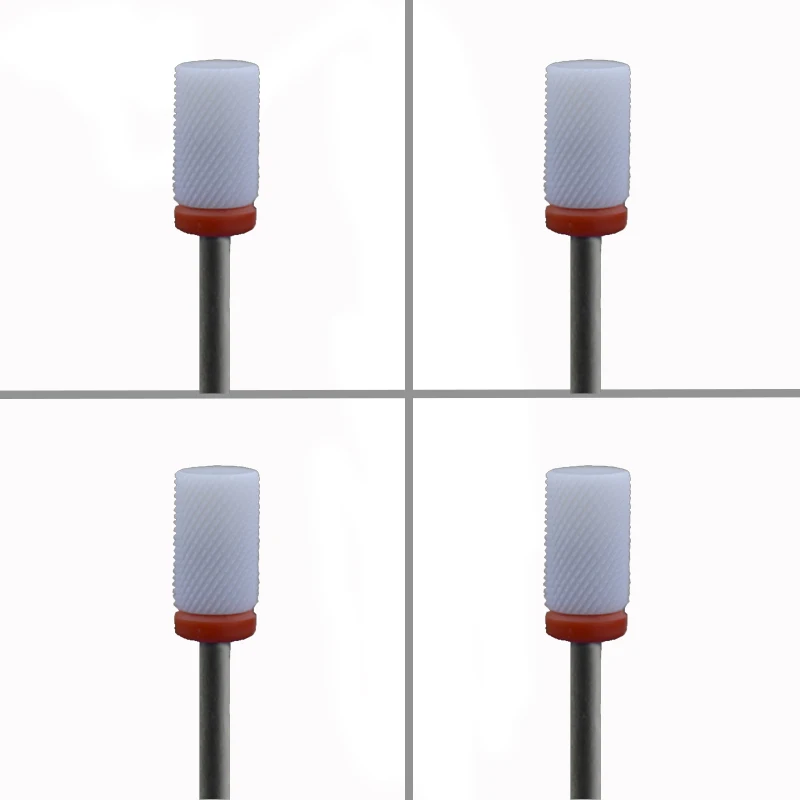 

4pcs White Ceramic Nail Drill Bit - Small Barrel Bit - F