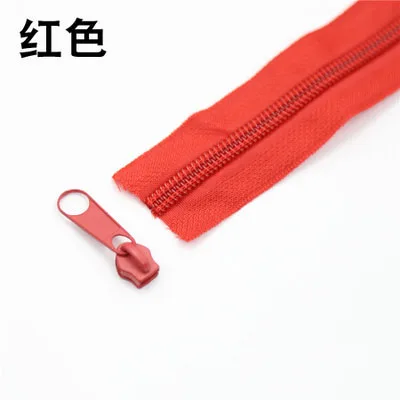 red 5 м 5# нейлоновые катушки молнии для DIY Швейные сумки обувь, одежда аксессуары 24 цвета доступны - Цвет: red