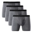 4 шт.лот, хлопковые боксеры с длинными ножками, мужское нижнее белье, боксеры для геев, Cueca Homme Boxershorts, мужские трусы европейского размера XL