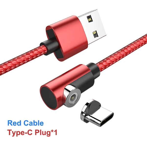 For Type-C Red Магнитный кабель ACCEZZ для быстрой зарядки Micro usb type C для iPhone X XS MAX XR 8 Магнитная Зарядка для samsung S10 телефонный кабель шнур 2 м - Цвет: For Type-C Red
