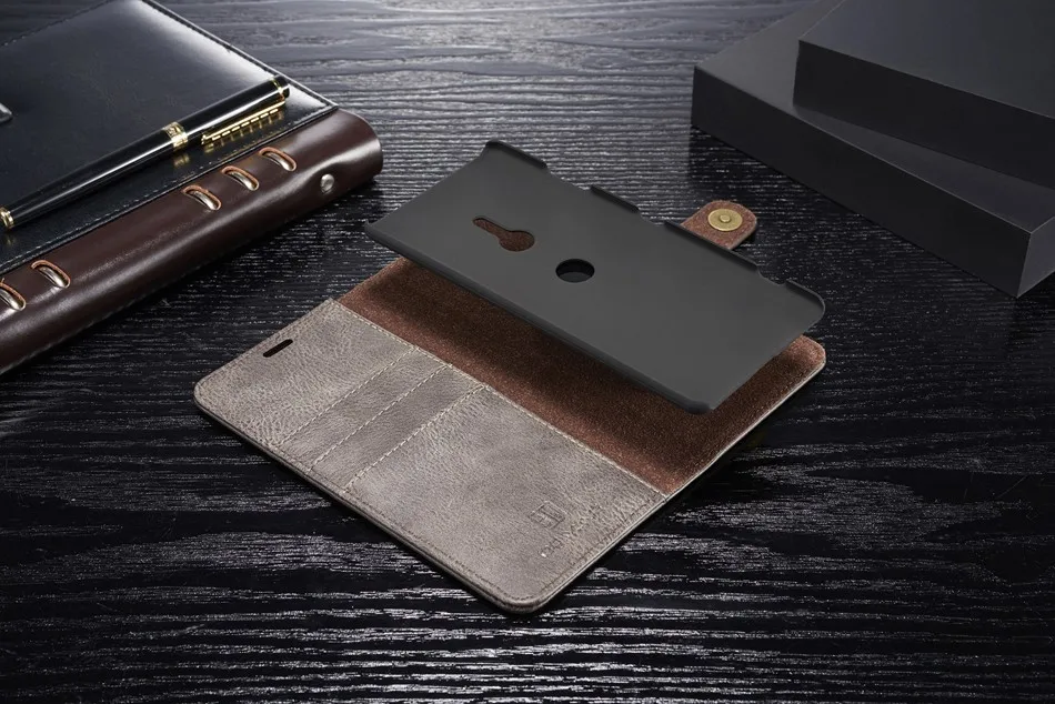 Двойной чехол книжка из искусственной кожи для Sony Xperia XZ XZS XZ1 XZ2 Compact XZ3 X съемный
