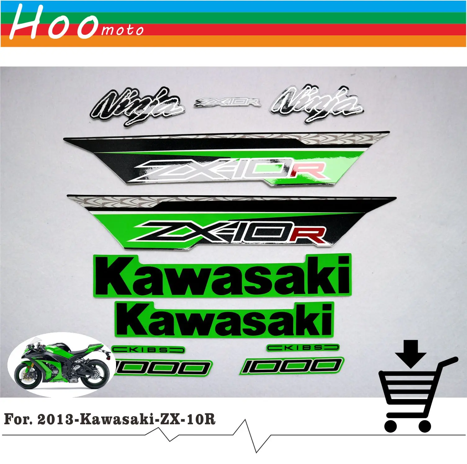 ZX 10R 2013 Полный наклейки графический набор для мотоцикла весь автомобиль 3M Kawasaki 13 R