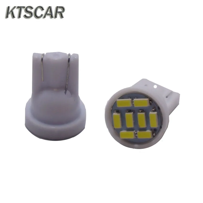 KTSCAR 200 шт. чистый белый T10 8 smd 3014 Светодиодный светильник для автомобиля 194 168 192 W5W