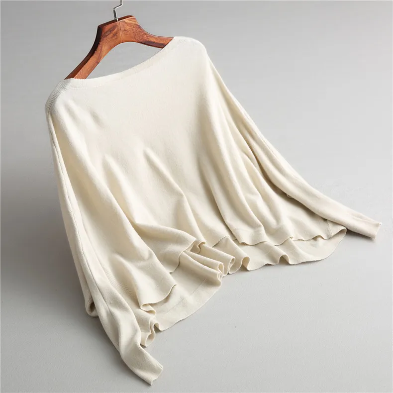 Женский короткий свитер с рукавом летучая мышь Повседневный пуловер