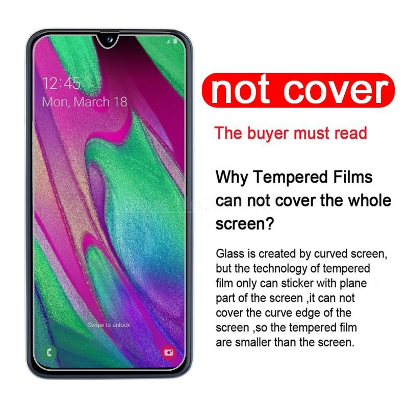 2 шт закаленное стекло для Samsung Galaxy A40 защита экрана 9H 2.5D телефон на Защитное