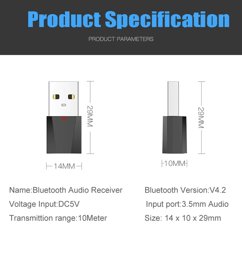 Беспроводной автомобильный Bluetooth-адаптер JINSERTA V4.2 стерео Hi-Fi-музыка разъем 3 5 мм