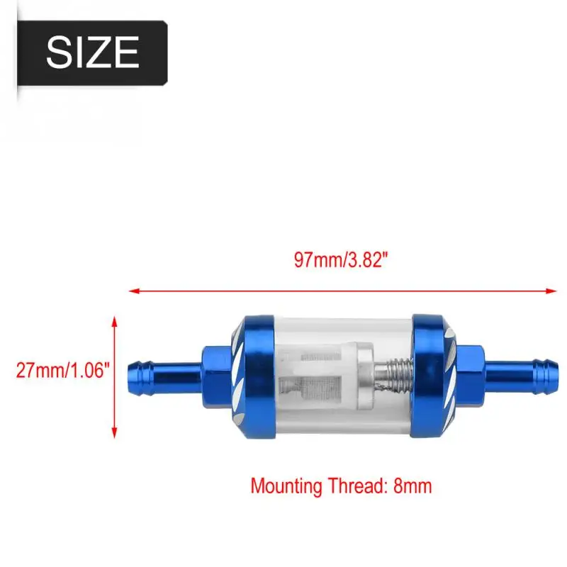 Metal Glass Inline Gas Oil Fuel Filter 8mm Thread Replacement for Motorcycle Accessories | Автомобили и мотоциклы