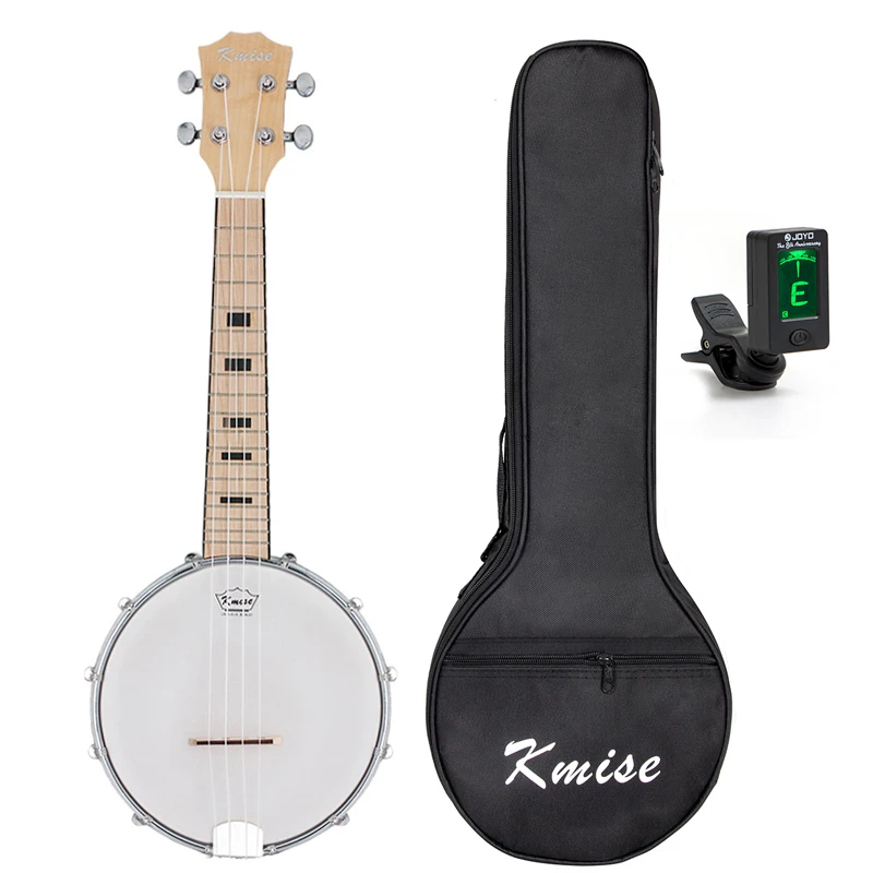 Kmise для укулеле, банджо, концертная Ukelele 4 струна Uke 23 дюймов Sapele полиэфирная пленка барабанная головка с тюнером Gig Bag - Цвет: MI1994