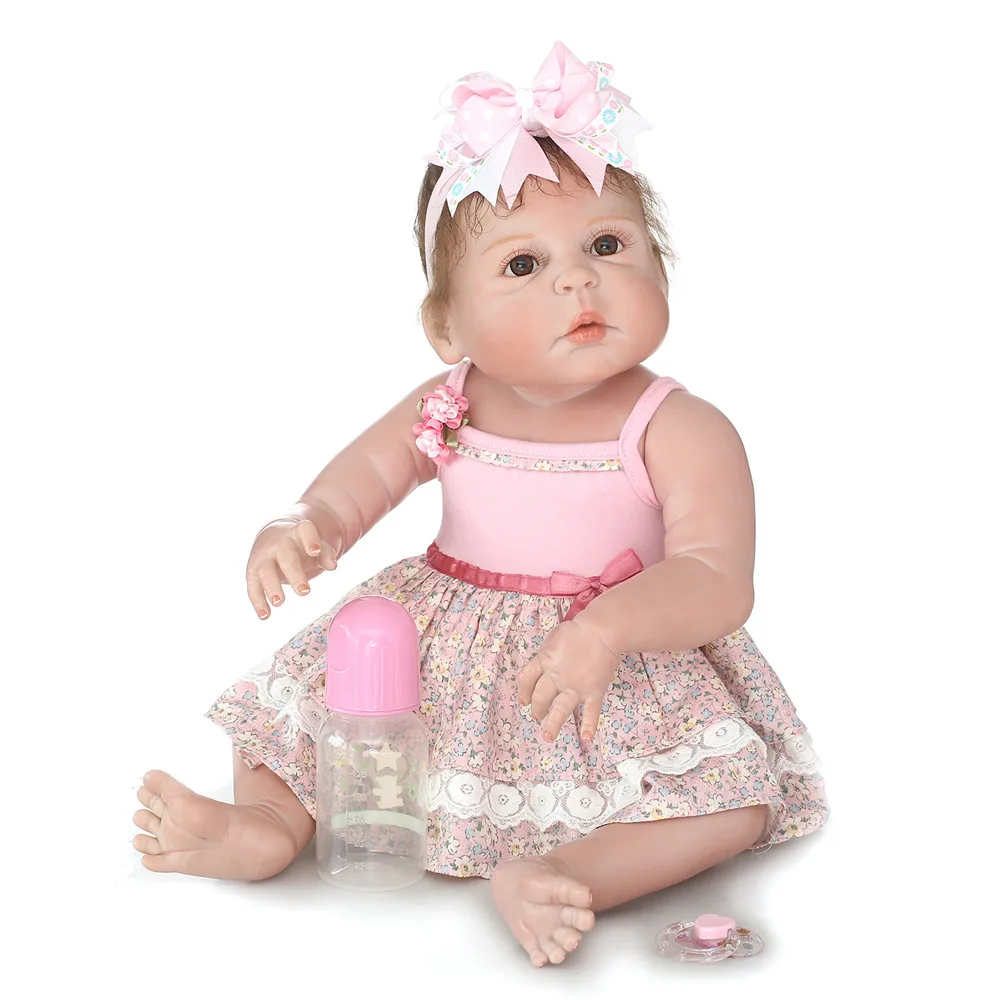 

NPK brand bebe fashion reborn dolls 23" full body silicone reborn baby cameron awake girl child gift toy baby real born bonecas