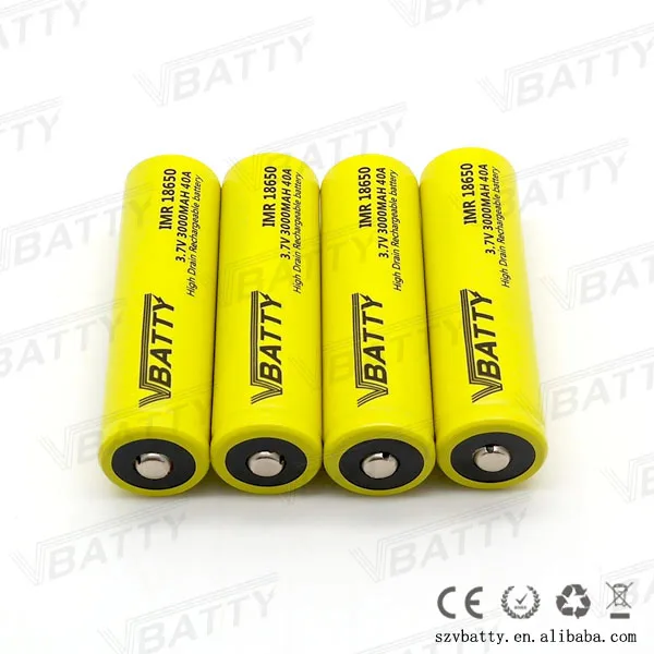Vbatty IMR 18650 3000 мАч 40A 3 7 В перезаряжаемая литий ионная аккумуляторная батарея с
