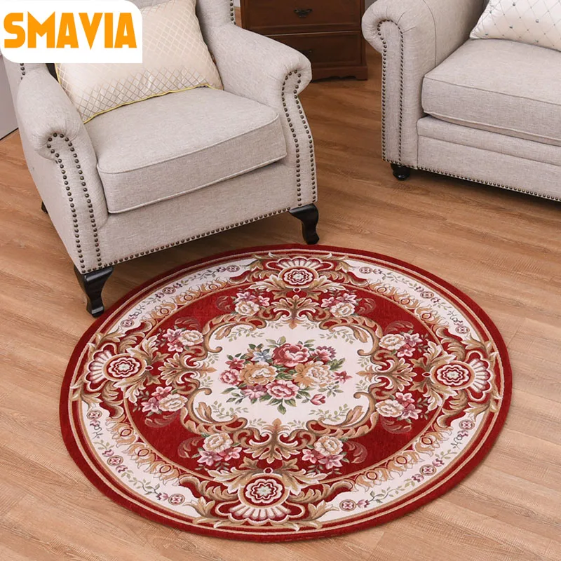 SMAVIA национальный ветер круглый ковер фланель ткань + губка нетканый Rugs коврики