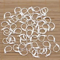100 pcs silver plated alloy metal hook earring jewelry making findings 10mmx16mm