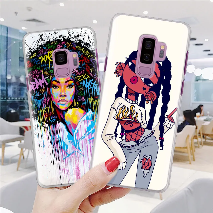 Черный чехол для телефона Melanin Poppin Queen Samsung Galaxy S10 S20 Ultra S7 S8 S9 Plus S10e Note 8 9 10 | Мобильные