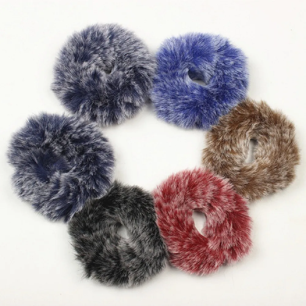 Резинка для волос с кроличьим мехом 1 шт. эластичная резинка держатель хвоста