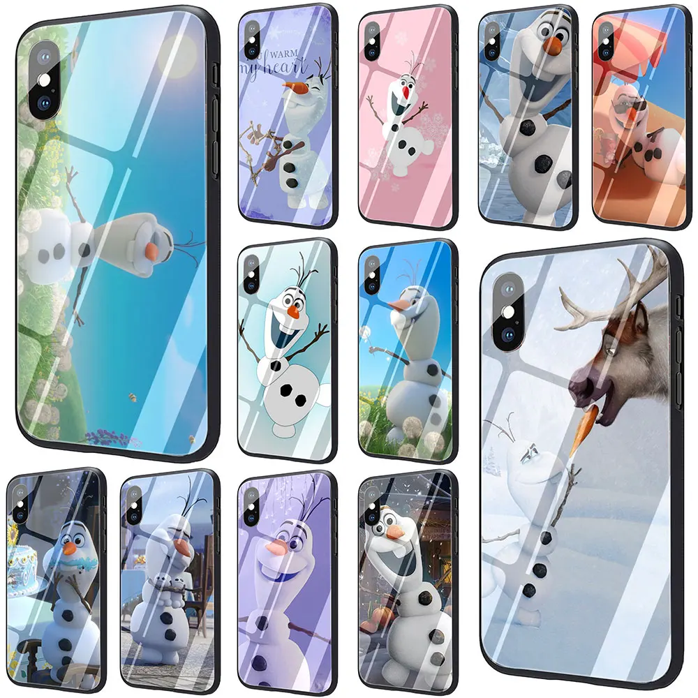 Милый чехол olaf snow man из закаленного стекла для iPhone 11 Pro 6 6S Plus 7 8 Plus X XS XR XS Max
