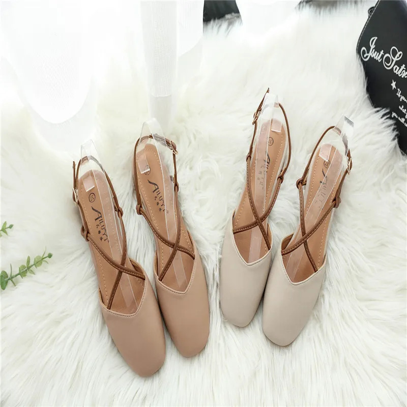 

2019 Summer New Women Square Toe Sandals Shoes Woman Sandals Fashion Casual Buckle Strap Female Square heel Sexy Ladies Shoes