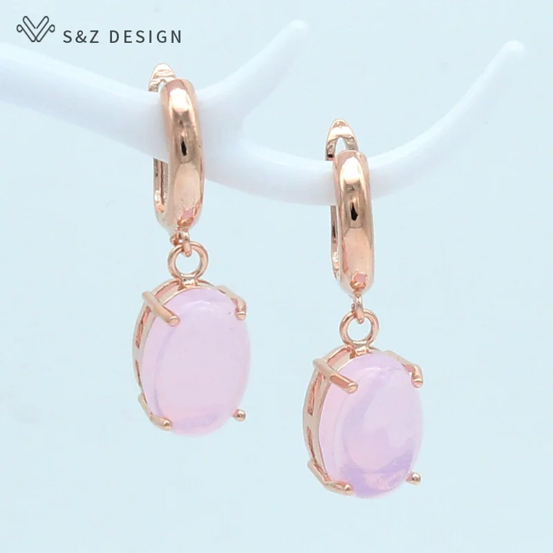 Серьги подвески S & Z женские из розового золота 585 пробы в японском/Корейском